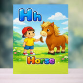 Letter H Alphabet Poster – H is for Horse (Neutraal)