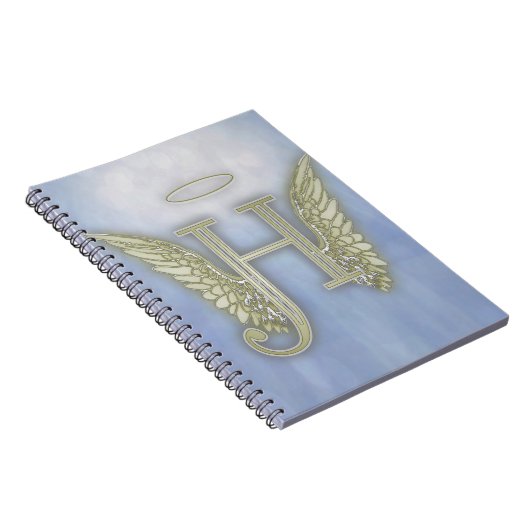 Letter H Angel Monogram Notitieboek (Rechterzijde)