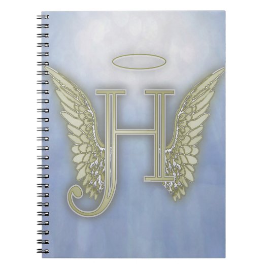 Letter H Angel Monogram Notitieboek (Voorkant)