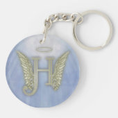 Letter H Angel Monogram Sleutelhanger (Achterkant)