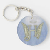 Letter H Angel Monogram Sleutelhanger (Voorkant)