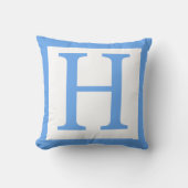 Letter H Baby blauwe rand Kussen (Voorkant)