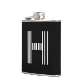 LETTER H BAR CODE Eerste Initiaal Barcodepatroon Heupfles (Links)