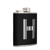 LETTER H BAR CODE Eerste Initiaal Barcodepatroon Heupfles (Rechts)