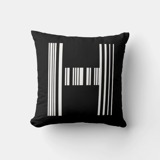 LETTER H BAR CODE Eerste Initiaal Barcodepatroon Kussen (Voorkant)