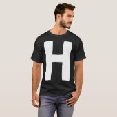 Letter H big and bold white T-shirt (Voorkant volledig)