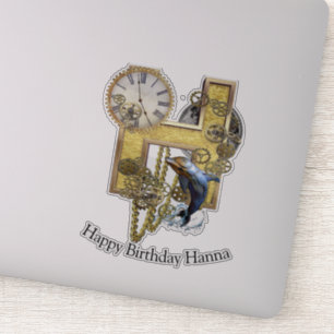 Letter H Birthday-Sticker voor aanpassing Sticker