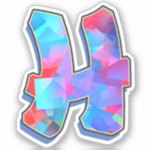 Letter H -  Color Mix Sticker (Voorkant)