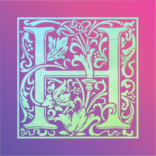 Letter H Colorful  eerste-lettergradiënt Sticker (Voorkant)