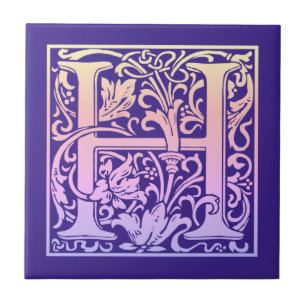 Letter H Colorful  eerste-lettergradiënt Tegeltje