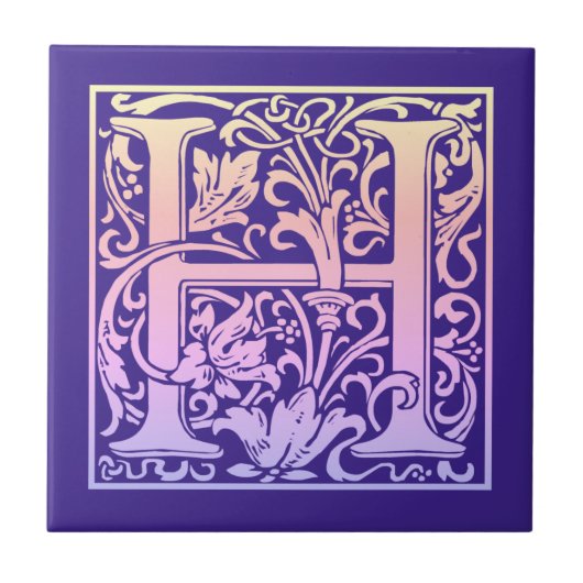 Letter H Colorful  eerste-lettergradiënt Tegeltje (Voorkant)