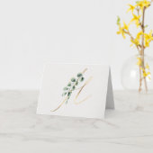 Letter H Decoratief Monogram Notecard Kaart (Gele Bloem)