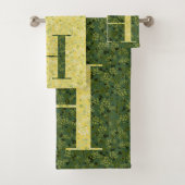 Letter H donkergroen en geel vrijheid Badhanddoek Bad Handdoek (Insitu)