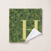 Letter H donkergroen en geel vrijheid Badhanddoek Bad Handdoek (Wasdoekje)