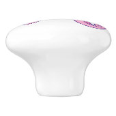 Letter H doodle art roze en paarse handvatknop Keramische Knop (Zijkant)