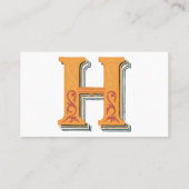 Letter "H" Elegant geborduurd Visitekaartje (Achterkant)