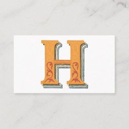Letter "H" Elegant geborduurd Visitekaartje
