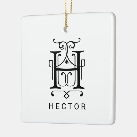 Letter H Elegant Monogram Kerst Ornament (Links)