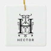 Letter H Elegant Monogram Kerst Ornament (Voorkant)