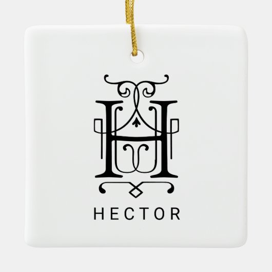 Letter H Elegant Monogram Kerst Ornament (Voorkant)