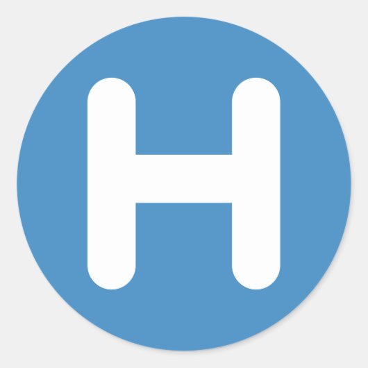 Letter H Emoji Twitter Ronde Sticker (Voorkant)