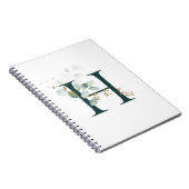 Letter H Eucalyptus en Gold Monogrammen Notitieboek (Rechterzijde)