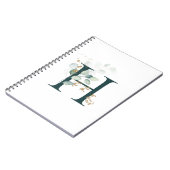 Letter H Eucalyptus en Gold Monogrammen Notitieboek (Linkerzijde)