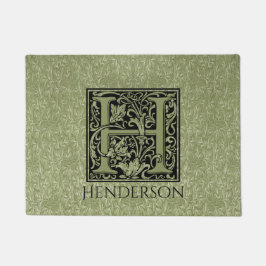 Letter H First Letter Monogram Gepersonaliseerd Deurmat