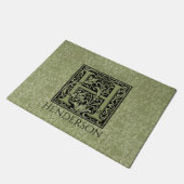 Letter H First Letter Monogram Gepersonaliseerd Deurmat (Schuin)