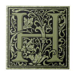 Letter H First Letter Monogram Tegeltje