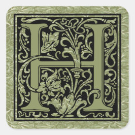 Letter H First Letter Monogram Vierkante Sticker