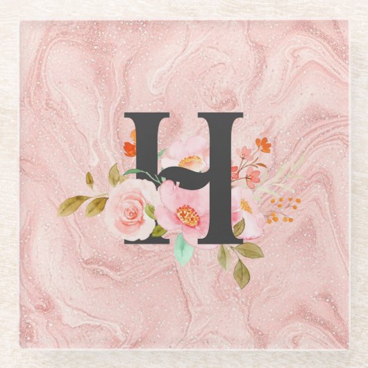 Letter H Glazen Onderzetter (Voorkant)