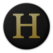 Letter H Gold Keramische Knop (Voorkant)