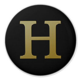 Letter H Gold Keramische Knop