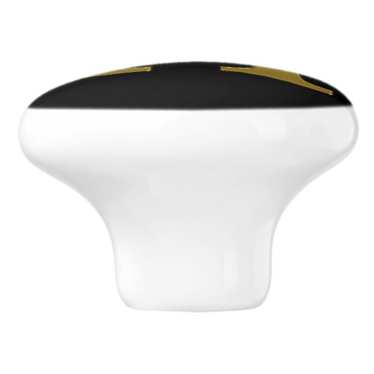 Letter H Gold Keramische Knop (Zijkant)