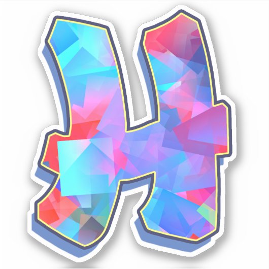 Letter H _ Graffiti alfabet letters Sticker (Voorkant)