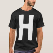 Letter H groot en vet wit T-shirt (Voorkant)