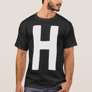 Letter H groot en vet wit T-shirt