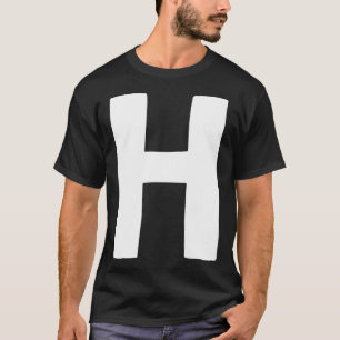 Letter H groot en vet wit T-shirt