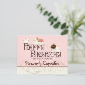 Letter H Happy Birthday Cupcake Zakelijke ansichtk Briefkaart (Staand voorkant)