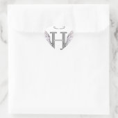 Letter H Initiaal Monogram met Angel Wings & Halo Hart Sticker (Tas)
