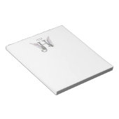 Letter H Initiaal Monogram met Angel Wings & Halo Notitieblok (Schuin)