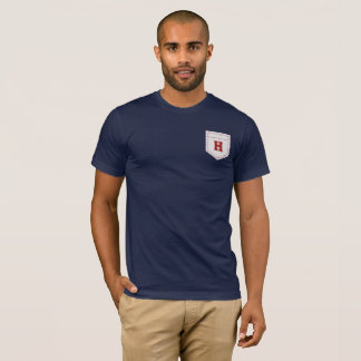 Letter H - Initiaal naam alfabet pocket side left T-shirt