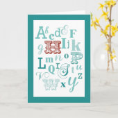 Letter H Initiaal Naam Alphabet Birthday Blauwgroe Kaart (Gele Bloem)