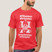Letter H Kerstmonogram Initiaal Familienaam    T-shirt (Voorkant)