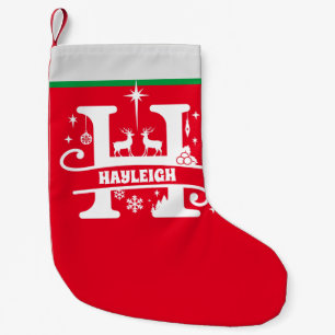 Letter H Kerstmonogram Initiaal Naam Rood Wit Kleine Kerstsok