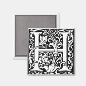 Letter H Medieval Monogram  Initiaal Magneet (Voorkant / Achterkant)