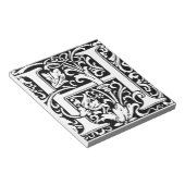Letter H Medieval Monogram Initiaal Notitieblok (Schuin)