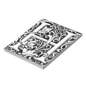 Letter H Medieval Monogram Initiaal Notitieblok (Linkerzijde)