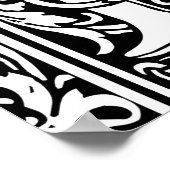 Letter H Medieval Monogram  Initiaal Poster (Hoek)